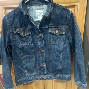 Calvin Klein Dark Blue Denim Jacket Women Size Medium